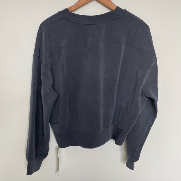 NWT Lululemon Perfectly Oversized Cropped Crew *Softstreme Black Size 8 - Picture 2 of 10